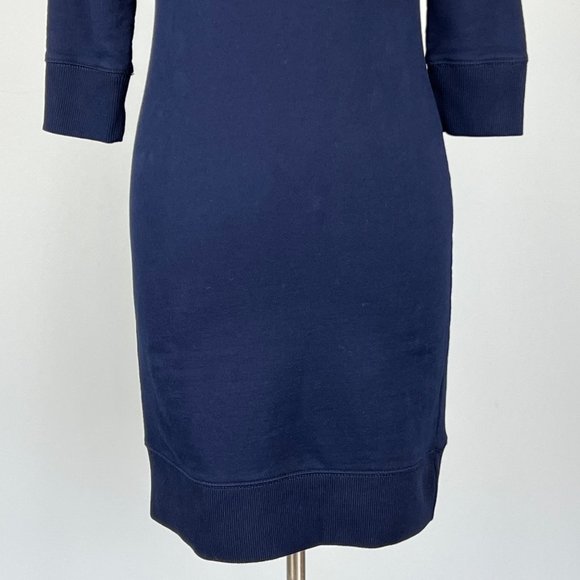 Lauren Ralph Lauren LRL Blue Cotton Knit Sweater Dress Buckle Collar size Small - Picture 4 of 10